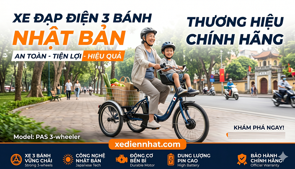 XE ĐẠP ĐIỆN NHẬT BA BÁNH