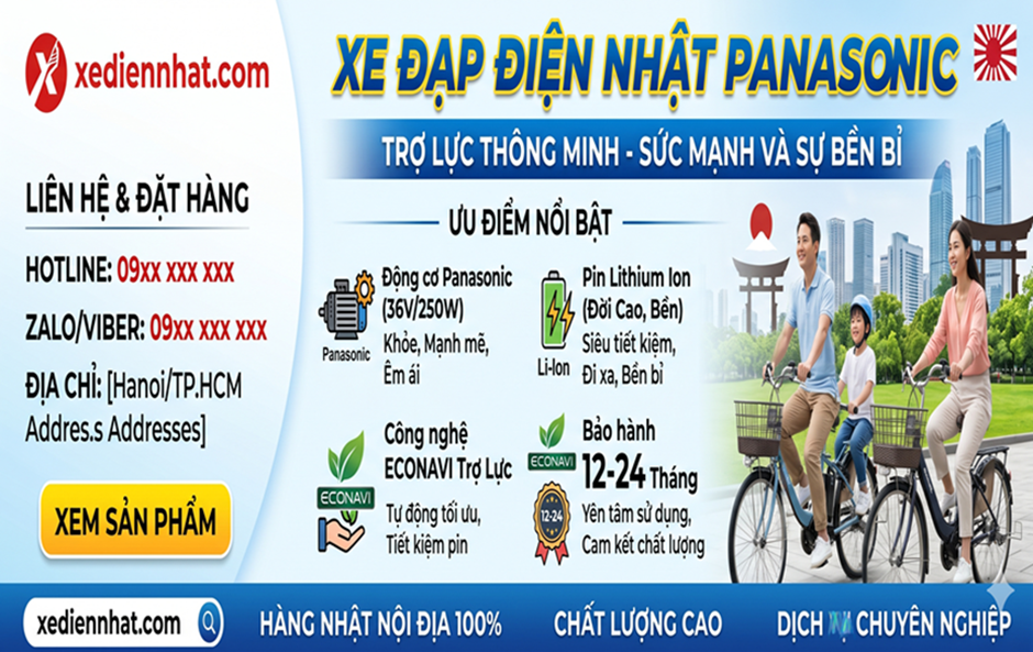 XE ĐẠP ĐIỆN NHẬT PANASONIC