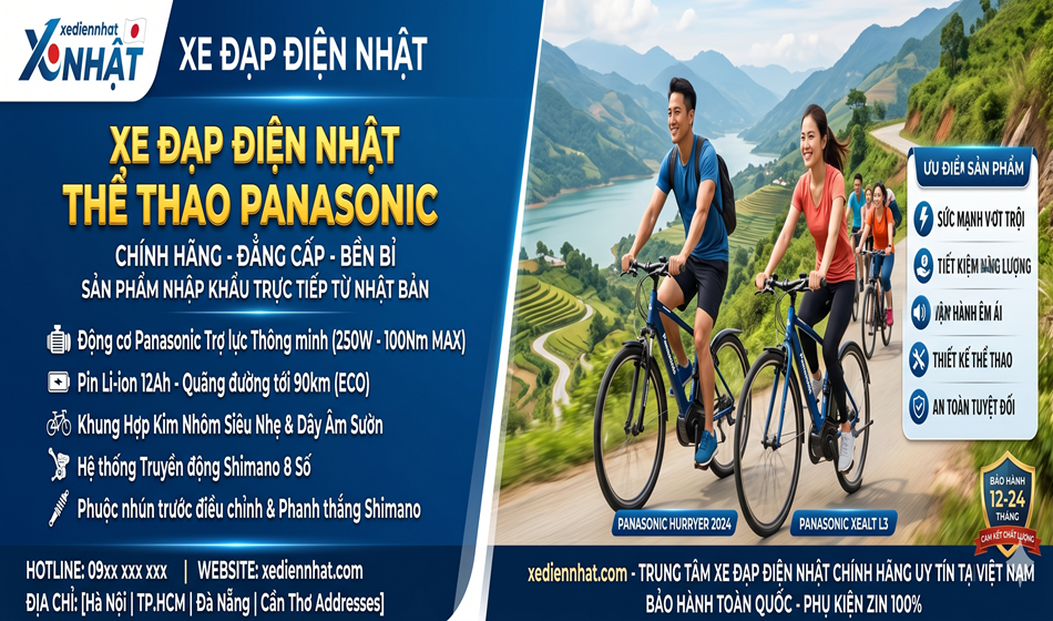 XE ĐẠP ĐIỆN NHẬT THỂ THAO PANASONIC