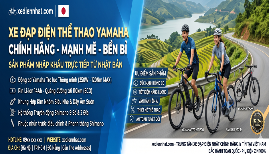 XE ĐẠP ĐIỆN NHẬT THỂ THAO YAMAHA