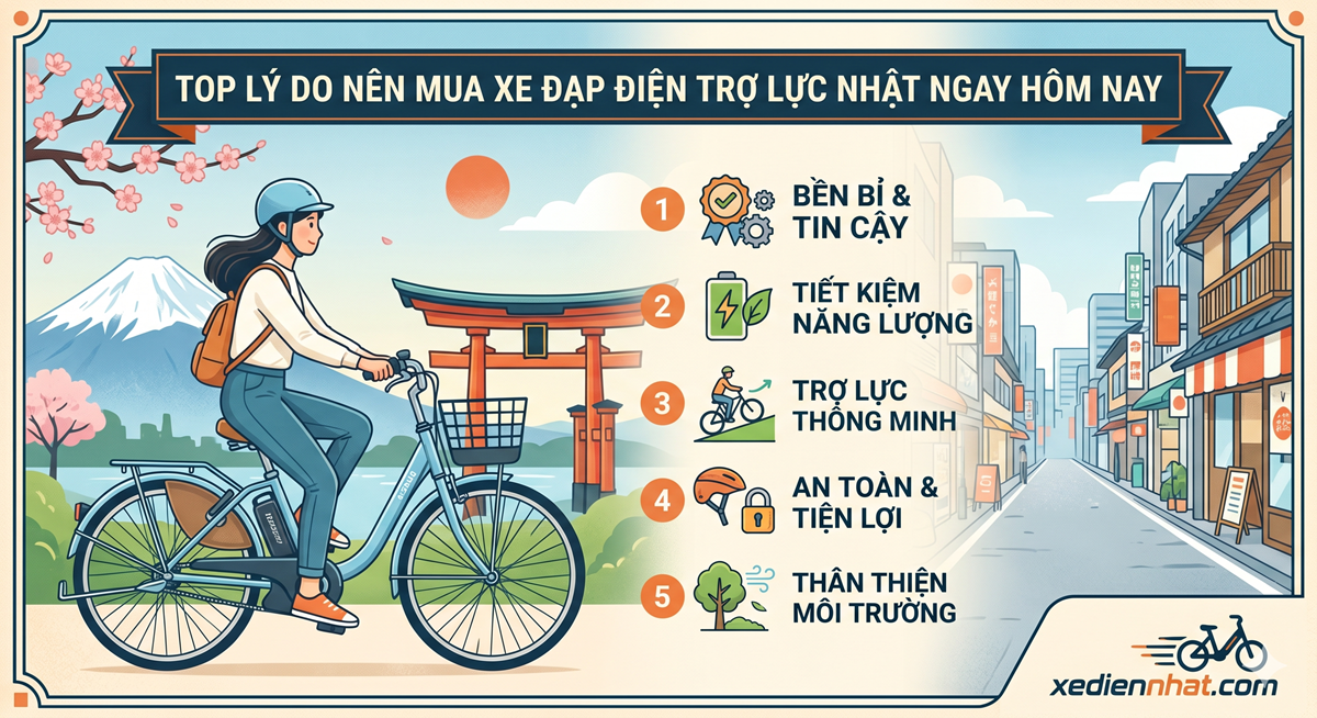 Top lý do nên mua xe đạp điện trợ lực Nhật ngay hôm nay