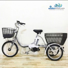 Xe đạp điện Nhật Ba bánh Brigestone Assista màu bạc