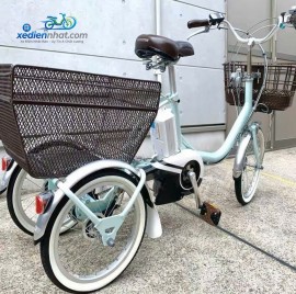 Xe đạp điện Nhật Ba bánh Brigestone Assista màu xanh