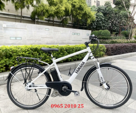 Xe đạp thể thao trợ lực Nhật Bản Yamaha màu trắng